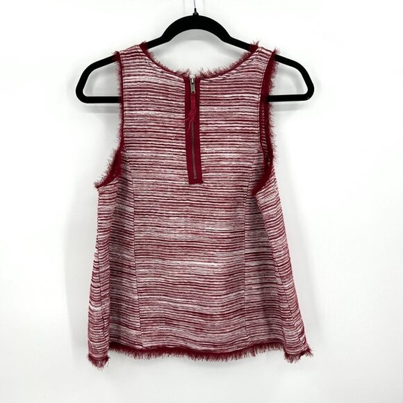 ANTHROPOLOGIE Vanessa Virginia Indira Red White Striped Textured Tank Medium - Picture 3 of 7